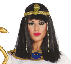 Peruka Kleopatra Czarna Grzywka Królowa Egiptu