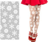 Rajstopy Świąteczne Siateczkowe w Śnieżynki Płatki