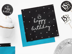 Serwetki HAPPY BIRTHDAY Czarne URODZINY 20szt.