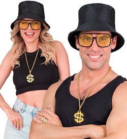 Zestaw RAPERA Gangstera HipHop DOLAR Czarny