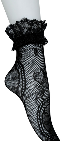 Skarpetki Koronkowe CZARNE Damskie Pin Up Girl