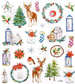 Naklejki Ozdobne Święta Boże Narodzenie Mix 28szt