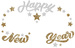 Naklejki na Twarz HAPPY NEW YEAR Srebrne, Złote