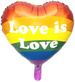 Balon foliowy Love is Love, 35cm, mix 1 szt.