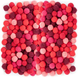 Pompony poliestrowe mix czerwone, 120 szt.