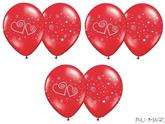 Balony z nadrukiem w serca, 1 szt.