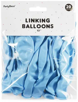 Balony z łącznikiem, 33 cm, jasny niebieski 20szt.