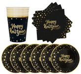 Zestaw Sylwestrowy Talerzyki kubeczki Serwetki