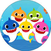 Opłatek tortowy 14 cm, Baby Shark 1 szt.