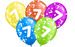 Balony z nadrukiem na 7 urodziny  "7" - 5 szt.