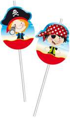 Słomki z medalionem „Mali Piraci” 6szt