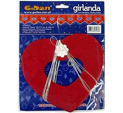Girlanda Serca czerwone - 18,5*17*400 cm, 1 szt.
