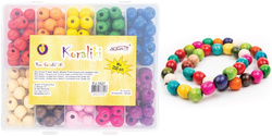 Drewniane Koraliki Kulki Kolorowe Mix 10mm 250szt.