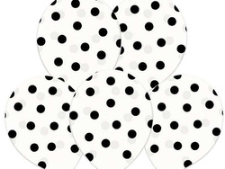 Balony 14" Kropki, Crystal Clear, 5 szt.