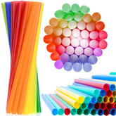 Słomka prosta - mix kolorów,  8mm/24cm 250szt.