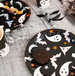 Talerzyki Papierowe Halloween Duch Czarne 18cm 6sz