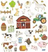 Naklejki Ozdobne FARMA Wieś Zwierzęta 32szt.