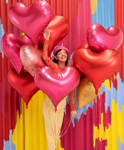 Balon foliowy Serce, 75x64,5 cm, czerwony, 1 szt.