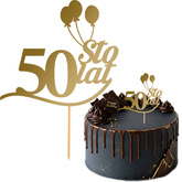 Topper na Tort 50 STO LAT Urodziny ZŁOTY