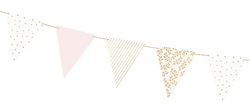 Girlanda Baner Flagietki Mix Złoty Nadruk, 210cm