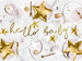 Baner Little Star - Hello Baby, złoty, 18x70cm