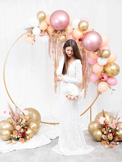 Balon okrągły Glossy 60 cm, różowe złoto 1 szt.