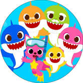 Opłatek tortowy 14 cm, Baby Shark 1 szt.