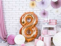 Balon foliowy Cyfra "8", różowe złoto, 86cm, 1szt.
