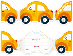 Zaproszenia Samochody AUTA Autka Urodziny 6szt.