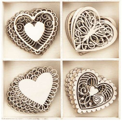 Kształty z Drewna Ozdoby Drewniane SERCA 20szt.