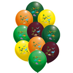 Balony pastelowe nadruk DINO 14 cali, 10 szt.