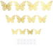 Naklejki Dekoracyjne 3D na Ścianę ZŁOTE MOTYLE x12
