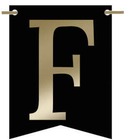 Flagietka, Litera F, Czarna, 1 szt.