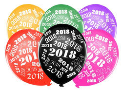 Balony sylwestrowe "2018", 5 szt