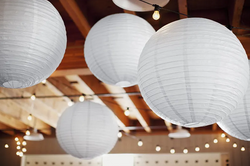 Lampion papierowy, biały, 45cm