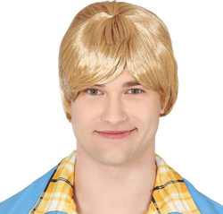 Peruka Męska Blond Grzywka Lata 80 Disco Bal