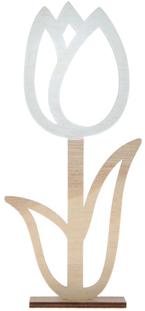 Drewniana dekoracja - kwiat, PUSTY TULIPAN
