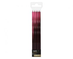 Świeczki Świderki Ombre czerwono-czarne, 15cm 5sz
