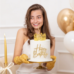 Dekoracja Ozdoba na Tort Ciasto ZŁOTA KORONA 10cm