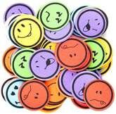 Naklejki z Pianki Kolorowe Buźki EMOCJE Mix 60cm