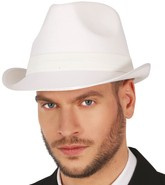 Kapelusz Gangsterski Mafiozo AL Capone Biały