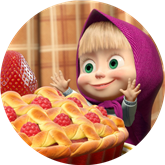 Opłatek tortowy 20 cm, Masza i Niedźwiedź 1 szt.