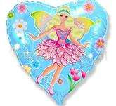 Balon foliowy 18" FX - "Wróżka na niebieskim sercu