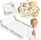 Zestaw Komunijny KOMUNIA Bieżnik Serwetki Balony