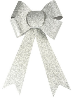 Kokarda brokatowa duża srebrna 18,5x29cm