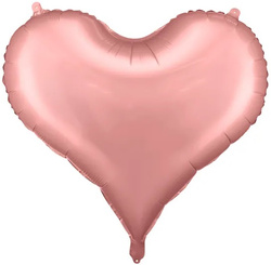 Balon foliowy Serce, 75x64,5 cm, jasny róż, 1 szt.