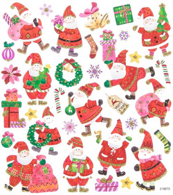 Naklejki Ozdobne z Brokatem MIKOŁAJE 32szt.