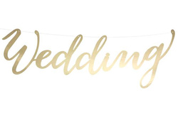 Baner Wedding, złoty, 16,5x45 cm, 1 szt.
