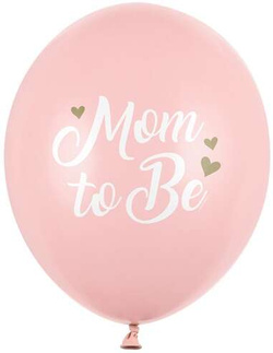 Balony  Mom to Be, Pastelowy Różowy, 30cm, 1 szt.