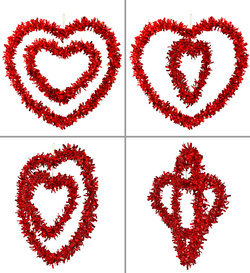 Dekoracyjne Podwójne Czerwone SERCE Walentynki